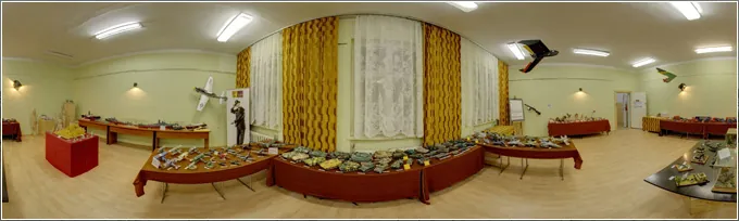 Klub  garnizonowy, wystawa modeli, Głogów - wirtualna wycieczka 360°